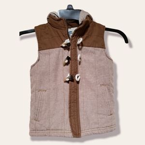 Genuine Kids by Oshkosh Hooded Vest. Size 5T. Brown, Tan and White.